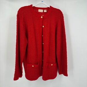 Women Cottagecore Cardigan Sweater Size XL Vintage Cozy Grandmillennial Heirloom